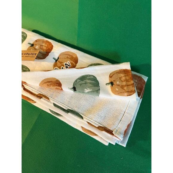 From The Hearth Blue Pumpkin Table Runner Kitchen Towel Bundle - Picture 9 of 10